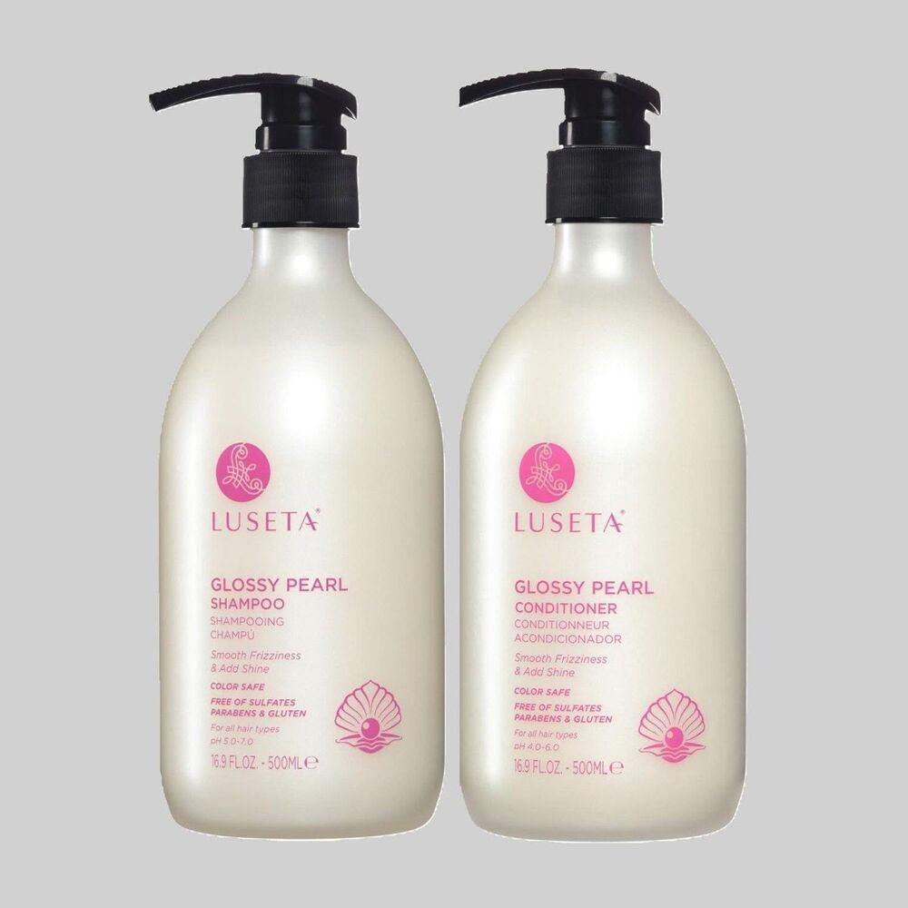 2Pk LUSETA GLOSSY PEARL Anti Frizz Smoothing Shine SHAMPOO & CONDITIONER 33.8oz